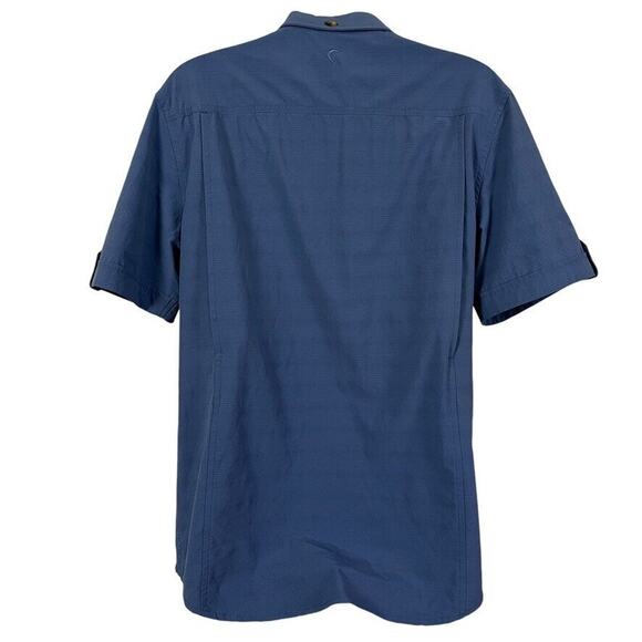 Zyia Active Womens Vented Button Down Short Sleeve Fishing Blue Shirt Top sz M - Picture 14 of 16